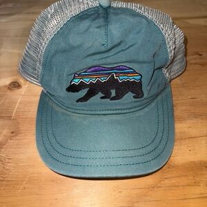 Patagonia Teal and Gray Kids Trucker Hat